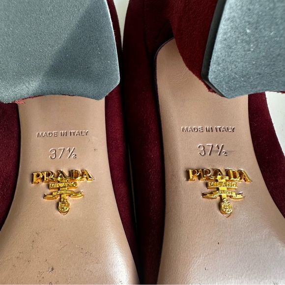 Prada Suede Square-Toe Pumps preloved authentic - Picture 6 of 12
